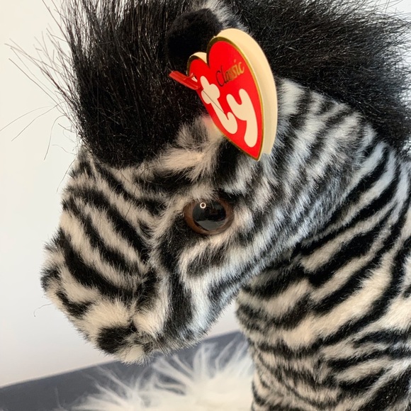 Ty (20) Plush Zebra with Black and White Stripes Serengeti 1999 - Picture 2 of 8